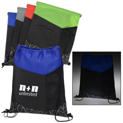 Reflective Geometric Drawstring Backpack Main Image