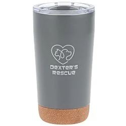 Austin Vacuum Tumbler with Cork Bottom - 16 oz. - Laser Engraved