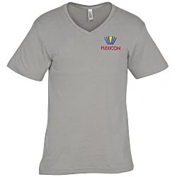 American Apparel Fine Jersey CVC V-Neck T-Shirt - Embroidered