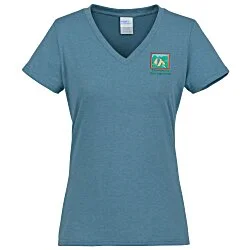 Port & Company Tri-Blend V-Neck T-Shirt - Ladies' - Embroidered