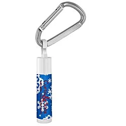 Holiday Lip Balm with Carabiner - Snowflakes - 24 hr