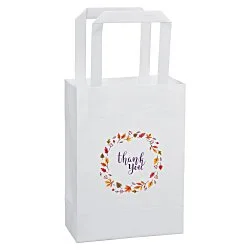 Flat Handle Full Color Paper Bag - 8-1/4" x 6"