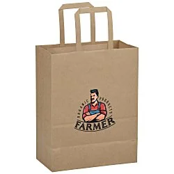 Flat Handle Full Color Paper Bag - 10-1/2" x 8-1/4"