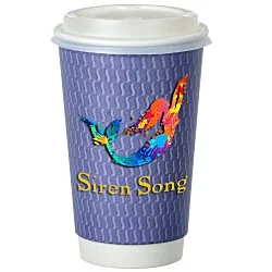 Waves Full Color Insulated Paper Cup with Lid - 16 oz.