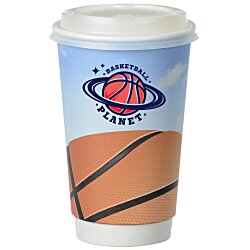 Basketball Full Color Insulated Paper Cup with Lid - 16 oz.
