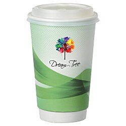 Groovy Full Color Insulated Paper Cup with Lid- 16 oz.