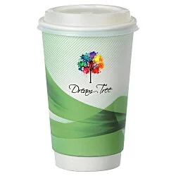 Groovy Full Color Insulated Paper Cup with Lid- 16 oz.