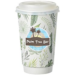 Leaf Full Color Insulated Paper Cup with Lid - 16 oz.
