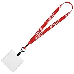 Economy Lanyard - 3/4" with Vinyl ID Holder- 24 hr