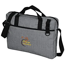 Heathered Briefcase Bag - Embroidered