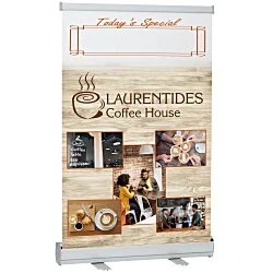 Economy Tabletop Retractable Banner Display - 24" - Dry Erase