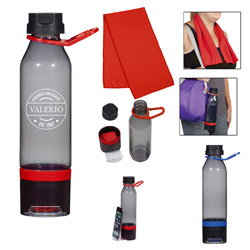 Energy Sports Bottle With Phone Holder and Cooling Towel -22 Oz.  Main Image