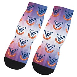Sublimated Low-Cut Ankle Crew Socks - Ladies' - Full Color