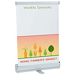 Economy Tabletop Retractable Banner Display - 18" - Dry Erase