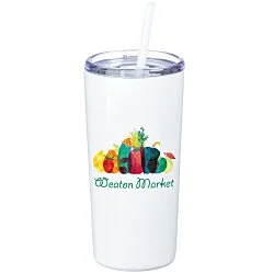 Refresh Baylos Vacuum Tumbler with Straw - 20 oz. - Full Color