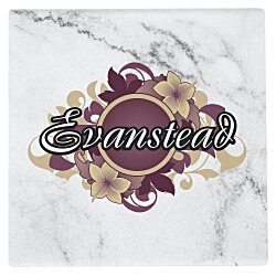 Absorbent Stone Coaster - Square - White Marble