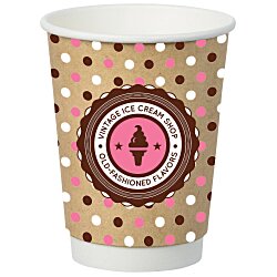 Full Color Insulated Paper Cup - 12 oz. - Natural