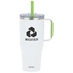 Perka Portofino Vacuum Mug with Straw - 36 oz.