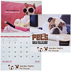 Pets with Attitude Wall Calendar - Spiral