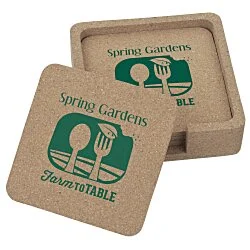 Davis Square Cork Coaster Set