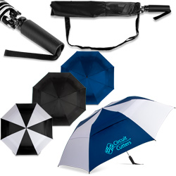 GoGo® by Shed Rain™ Windjammer® RPET Vented Jumbo Compact Umbrella 58" Arc  Main Image