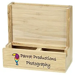 Bamboo Photo Frame Desk Organizer