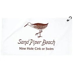 Tour Pro Golf Towel with Carabiner - White