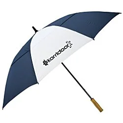Vented Golf Umbrella with Wooden Handle - 58" Arc