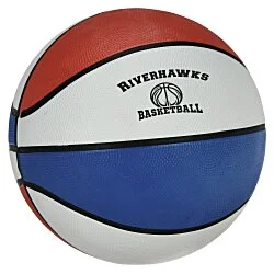Full Size Rubber Basketball - Red, White & Blue