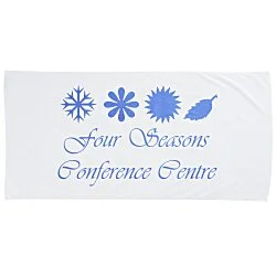 Midsize Velour Beach Towel - White - 24 hr