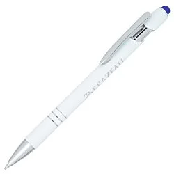 Textari Soft Touch Stylus Metal Pen - White - 24 hr