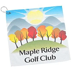 Full Color Microfiber Golf Towel - 15" x 15"