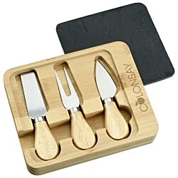 Slate & Bamboo Cheese Server Set