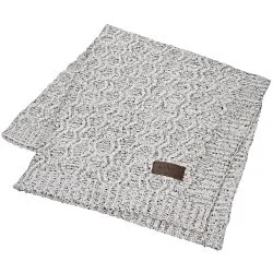 Vanilla Heather Cable Knit Chenille Throw - 24 hr