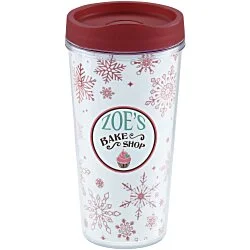 ThermalTraveler Tumbler - 16 oz. - Red Snowflake