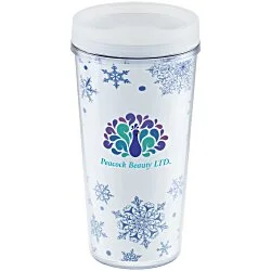 ThermalTraveler Tumbler - 16 oz. - Blue Snowflake
