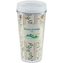 ThermalTraveler Tumbler - 16 oz. - Holly Berries