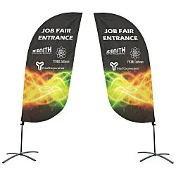 Indoor Value Feather Sail Sign - 7 1/2 Feet - Two Sided