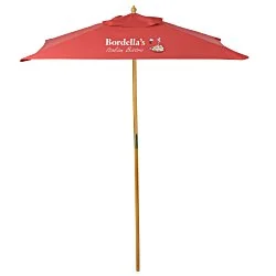 Square Wood Market Umbrella - 8 foot Arc