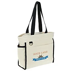 Zippered 10 oz. Cotton Accent Tote - Full Color