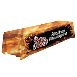 Serged Closed-Back Polyester Table Throw - 12 feet - Full Color