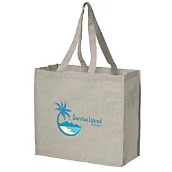 Structured Cotton Shopper Tote with Interior Lamination - Full Color
