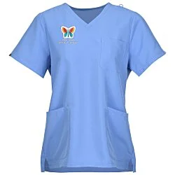 Hanes Essentials V-Neck Three Pocket Scrub Top - Ladies'
