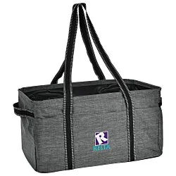 Three Pocket Heathered Utility Tote - Embroidered