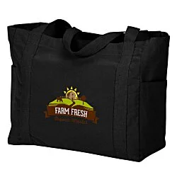 Selene Zippered Cotton Utility Tote - Full Color