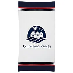 Harbor Stripe Velour Beach Towel