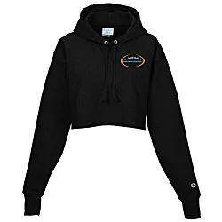 Champion Reverse Weave Cropped Hoodie - Ladies' - Embroidered