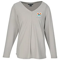 Matte Jersey Pleated V-Neck Blouse - Ladies'