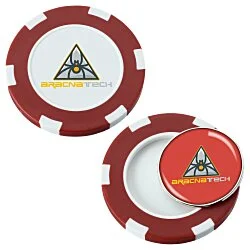 Poker Chip with Removable Golf Ball Marker