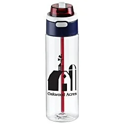Ella Water Bottle with Flip Up Straw - 24 oz. - Red, White & Blue